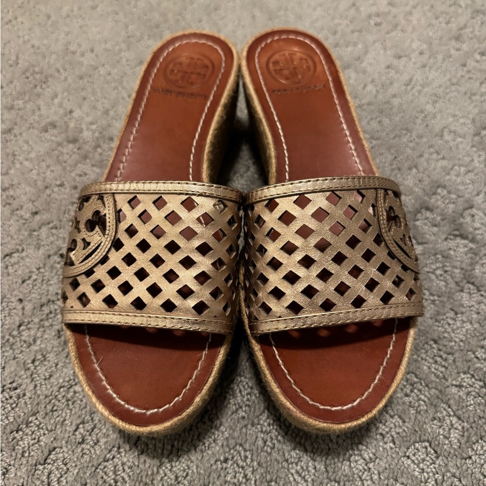 Tory Burch Gold Platform Sandals
